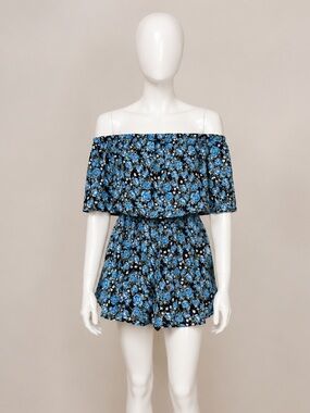 NWOT Blue Floral Romper